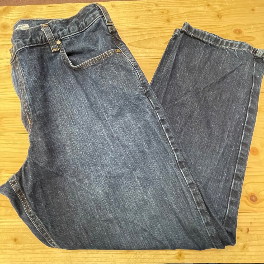Carhartt Relaxed Fit Mens Dark Wash Denim Jeans 40x30 Blue Cotton‎